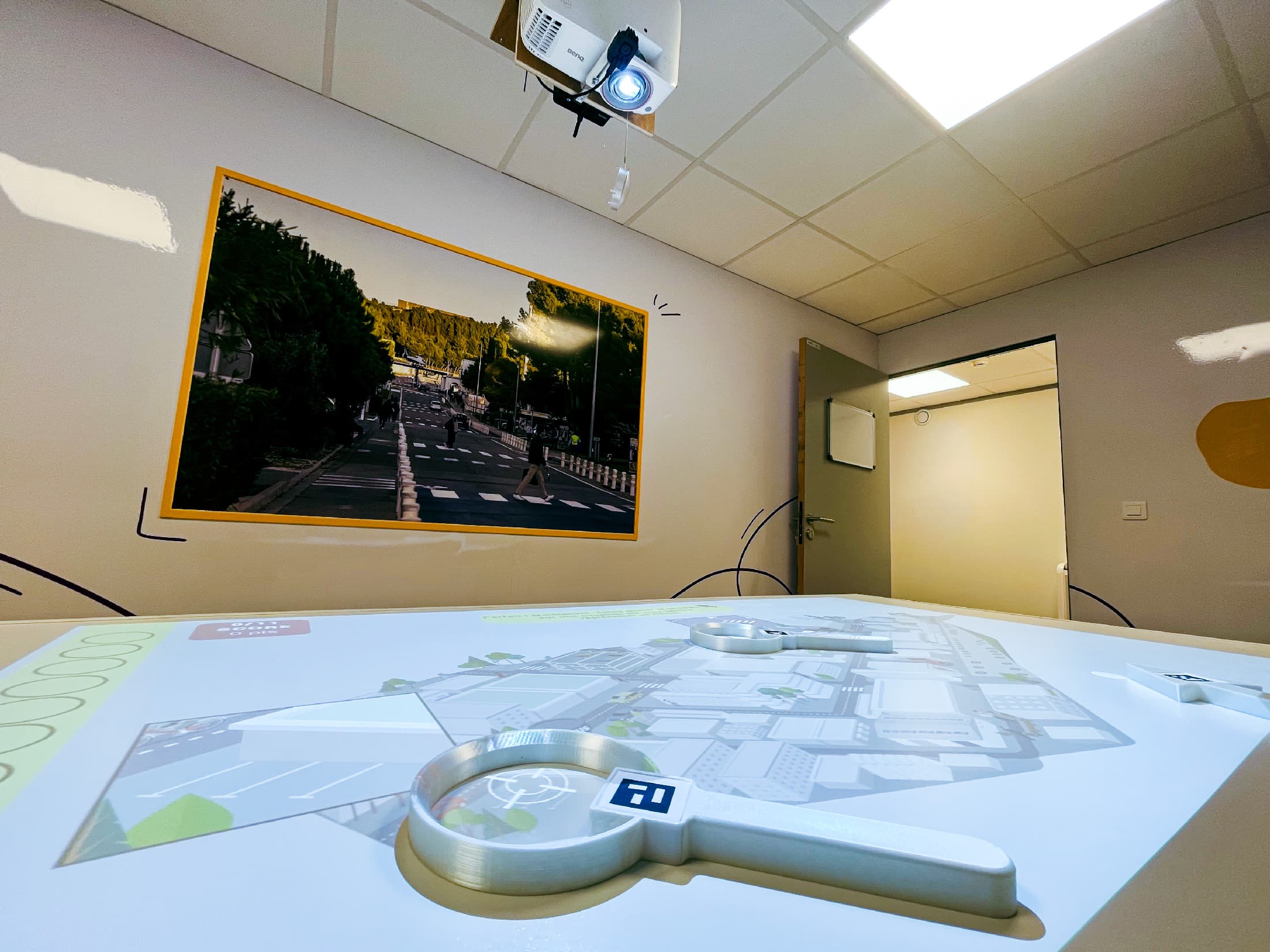 Opération guidée par projection sur poste