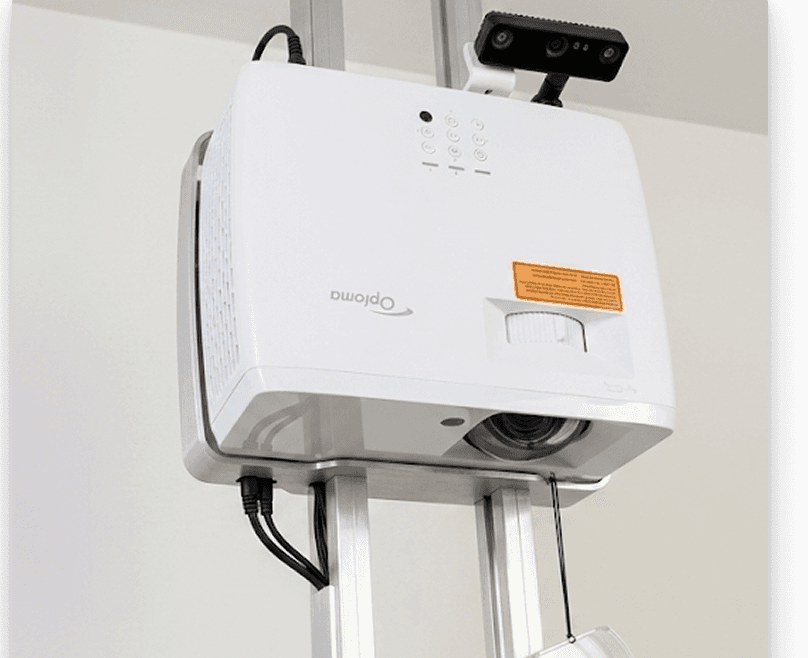 Projected interface on a physical workspace